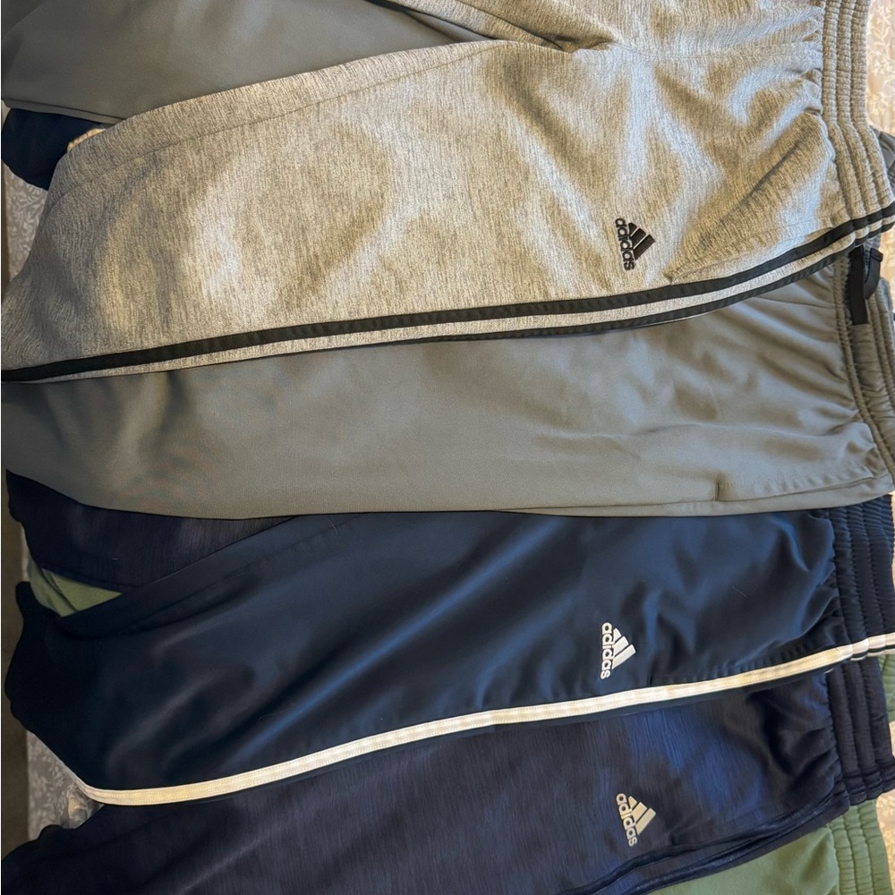 10 pair Boys/Girls 10/12 Adidas/Under Armour Track Pants - Gray, Black, and Navy